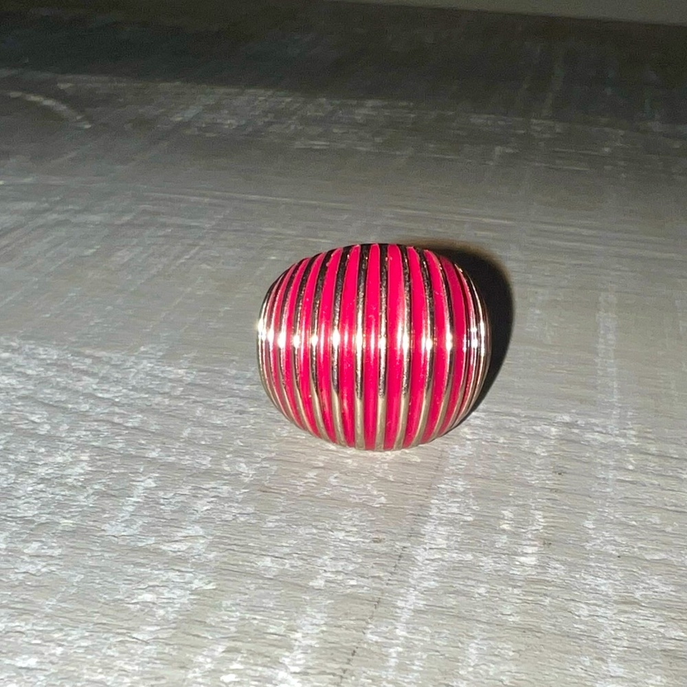 Red and gold statement ring